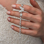 KENPAZAR Gümüş Zirkon Taşlı Kelebek Kadın Bileklik