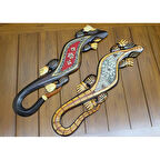 KENPAZAR Ahşap Duvara Asmali Kertenkele Figürü