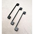 Arel Mat Siyah Tv Ünitesi Vestiyer Yatak Odası Mutfak Dolap Çekmece Kulpu 160 Mm (16 Cm) 3 Adet
