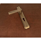 Bella Antik Sarı Lüx Zamak Aynalı Yale Çelik Kapı Kolu Sol Basar Tek Yön