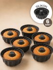 Beylini 6'Lı Silikon Oval Mini Kek Kalıbı Yapışmaz Muffin Kek Kalıbı Seti Şekilli Mutfak Kek Kalıbı Seti Antrasit