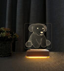 Köpekçik 3d Led Masa Lambası Doğum Günü Hediyesi Lamba