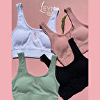 Pamuklu Penye Kaşkorse Kumaş Sabit Pedli V Yaka Yarım Atlet