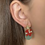 Aventurin Şans Çiçek Küpe