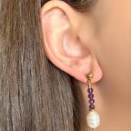 Ametistli İnci Küpe