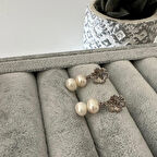 Çiçekli İnci Küpe