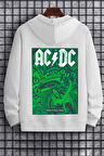 Uyguntarz Unisex Ac Dc Baskılı Kapüşonlu Sweatshirt