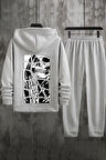 Uyguntarz Unisex Skullcracked Baskılı Eşofman Takımı