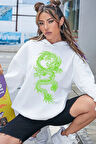 Uyguntarz Unisex Chinese Dragon Graphic Baskılı Sweatshirt