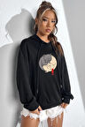 Uyguntarz Unisex Yin Yang Cats Baskılı Sweatshirt