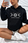 Uyguntarz Unisex Celestial Sun Moon Baskılı Sweatshirt