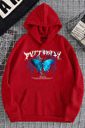 Uyguntarz Unisex Blue Butterfly Baskılı Sweatshirt