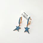 Gümüş (Firuze) Turkuaz Taş Yıldız Küpe