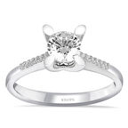  G Renk Toplam 0.62 Karat Pırlanta Kolu Taşlı Tektaş Yüzük