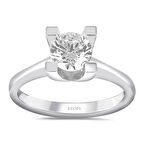 F Renk 0.90 Karat Pırlanta Tektaş Yüzük - HRD Sertifikalı