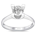 H Renk 0.80 Karat Pırlanta Tektaş Yüzük-HRD Sertifikalı