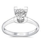 H Renk 0.70 Karat Pırlanta Tektaş Yüzük - HRD Sertifikalı