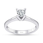 F Renk 0.30 Karat Pırlanta Tektaş Yüzük - HRD Sertifikalı