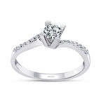 F Renk Toplam 0.34 Karat Pırlanta Tektaş Yüzük