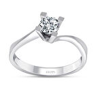 E Renk 0.30 Karat Pırlanta Tektaş Yüzük - HRD Sertifikalı