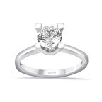 F Renk 0.90 Karat Pırlanta Tektaş Yüzük - HRD Sertifikalı 