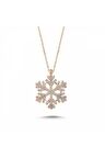 Gümüş Zirkon Taşlı Kar Tanesi Kolye