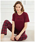 Mihra Kadın Bisiklet Yaka MİLAN Likralı Kısa Kol Pijama Takımı 50107BB - 1 Adet