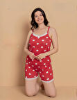 Pijamerry Kadın İp Askılı MİLAN Kumaş Likralı Şortlu Pijama Takımı 6020 - 1 Adet
