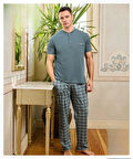 Pijamoni Erkek Düğme Yaka Kısa Kol  Pijama Takımı 6850/99 - 1 Adet
