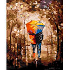 Canvas Sonbaharda Yürüyüş Boyama Seti  Kasnaklı 40 x 50 cm