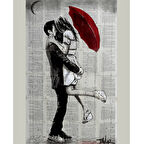 Canvas Romantik Şemsiye Anısı 2 Sayılarla Boyama Seti  Kasnaklı 40 x 50 cm