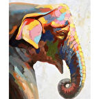 Canvas Yaşlı Fil Sayılarla Boyama Seti  Kasnaklı 40 x 50 cm