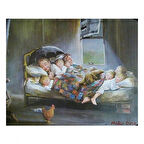 Canvas Mutluluğun Resmi Sayılarla Boyama Seti  Kasnaklı 40 x 50 cm