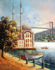 Canvas Ortaköyde Nostalji Sayılarla Boyama Seti Kasnaklı 40 x 50 cm