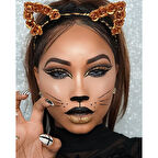 Canvas Panter Kız Sayılarla Boyama Seti  Kasnaklı 40 x 50 cm