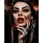 Canvas Şeytan Bakışı Sayılarla Boyama Seti  Kasnaklı 40 x 50 cm