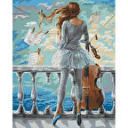 Canvas Mavi Nota Sayılarla Boyama Seti  Kasnaklı 40 x 50 cm