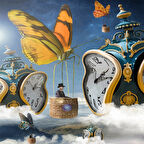 Canvas Zamanda Yolculuk Sayılarla Boyama Seti  Kasnaklı 40 x 50 cm