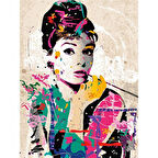 Canvas Audrey Hepburn Sayılarla Boyama Seti  Kasnaklı 40 x 50 cm