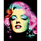 Canvas Marilyn Monroe Renkli Sayılarla Boyama Seti  Kasnaklı 40 x 50 cm