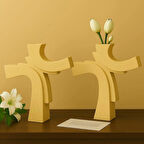 Asimetrik Form Beton Vazo – Minimal & Sanatsal Dekor 2 Li