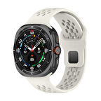 Samsung Galaxy Watch Ultra 47mm Uyumlu Kordon Yüksek Performanslı Sporcu Delikli Silikon Kayış