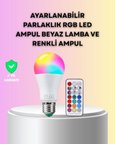 Kumanda Destekli Çok Renkli Akıllı Led Ampul