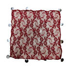 Halay Mendili Dantelli Kırmızı 10'lu paket