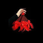 Gelin Mendili Tüylü Kırmzı