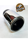 Paslanmaz Krom tekli 76 mm. Önü düz içi borulu yuvarlak Egzoz eksoz ucu