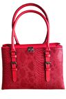 Barse Collection 3 Bölmeli  Kalıplı Kadın Kırmızı  El ve Omuz Çantası