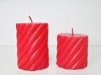 MİSSİ KIRMIZI 2Lİ SPIRAL BLOK MUM SETİ