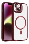Joko Apple iPhone 13 Remim Lensli Magsafe Standlı Kapak - Bordo