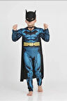 Batman Kaslı Çocuk Kostümü - Siyah & Mavi
